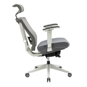 Alternative view of Silla ejecutiva H1 mesh color gris estructura blanca