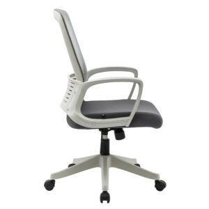 Alternative view of Silla operativa H3 mesh y tela gris estructura blanca