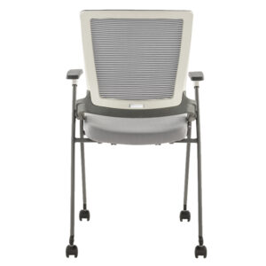 Alternative view of Silla de visita plegable H4V gris / blanco deslizable por ruedas