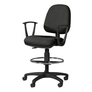 Alternative view of Silla cajero Regia, con brazos, en tela, aro cromado