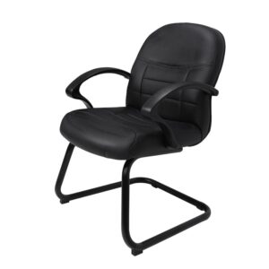 Alternative view of Silla de visita Zalce con brazos, base de trineo, en piel