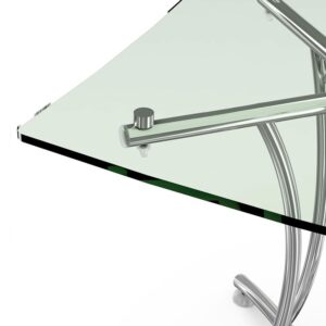 Alternative view of Mesa Palermo Cristal con Base Cromada 762c para oficina.