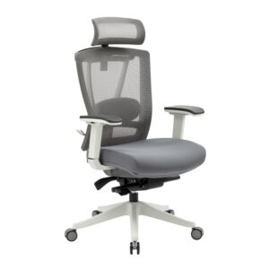 Silla ejecutiva H1 mesh color gris estructura blanca