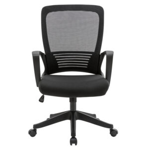 Alternative view of Silla operativa H3 mesh y tela negra estructura negra