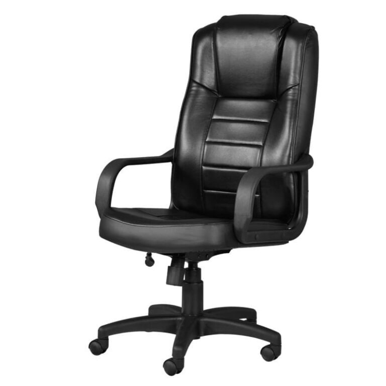 Silla Ejecutiva Alfaro Para Oficina En Piel Negra Office Mob 2552