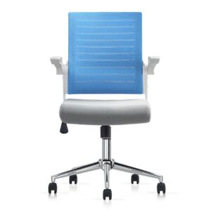 Alternative view of Silla para Oficina Ejecutiva Mesh Azul, Asiento Gris de tela