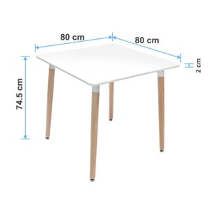 Alternative view of Mesa Eames Minimalista Top Living  cuadrada 80 x 80cm
