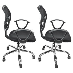 Alternative view of Pack 2 Sillas Operativas Top Living Negras, Cromada