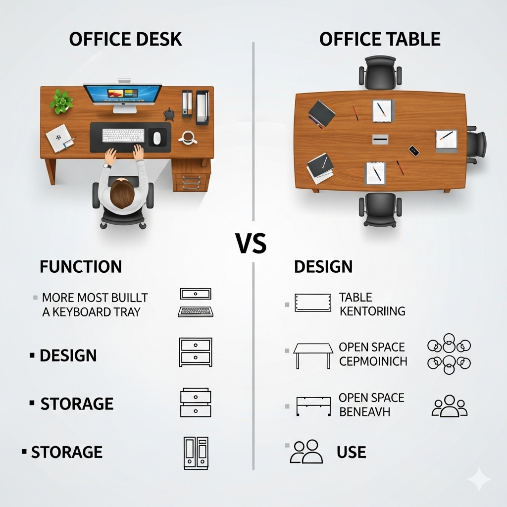 comparativa mesa versus escritorio oficina