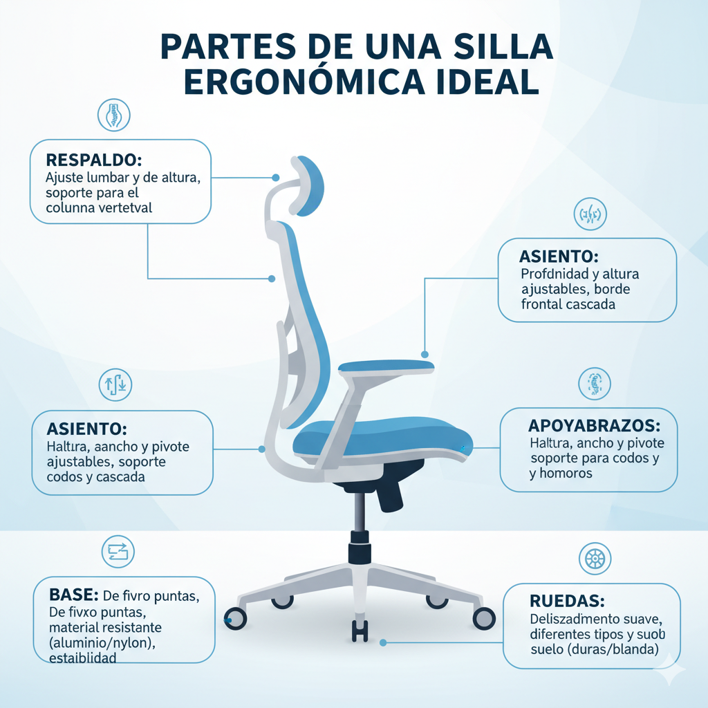 ergonomia de una silla de oficina ideal